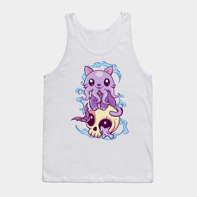 Skull Cat Octopus Kawaii Gothic Tank Top by DionArts